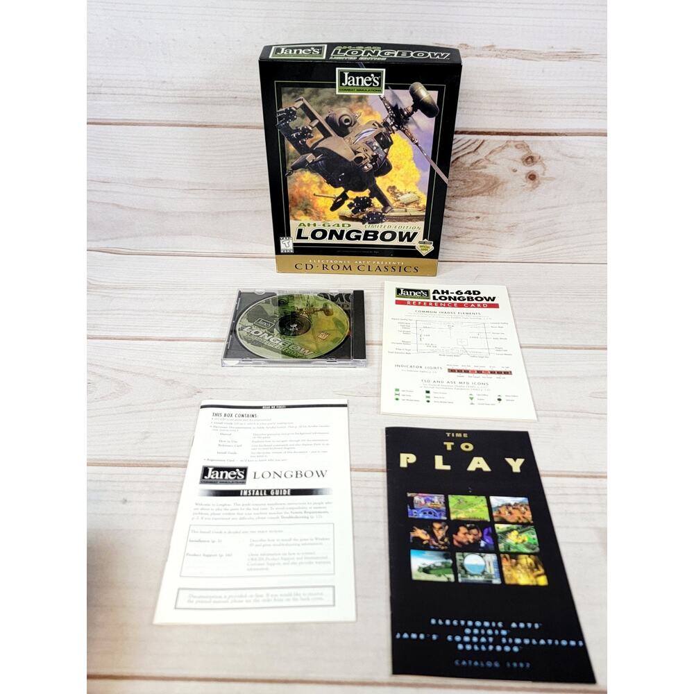 Janes Combat Sims AH-64D Longbow: Limited Edition CD-ROM Classics (PC, 1997) CIB